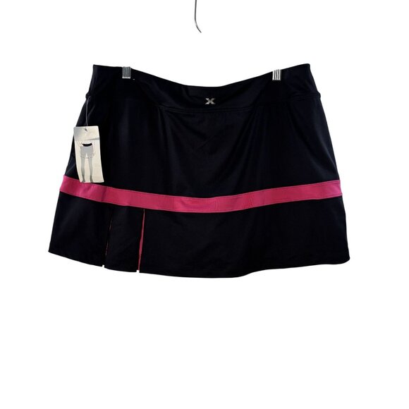 Xersion Womens Mid-Rise Skort W/Fitted Shorts Black & Pink XL Activewear - Picture 4 of 7
